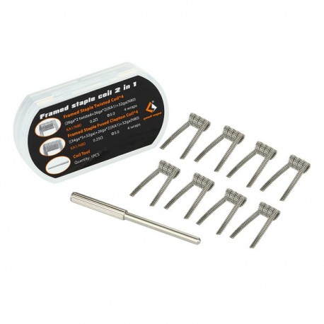 Pack 8 résistances préconstruites Geek Vape - Framed Staple Coil 2in1